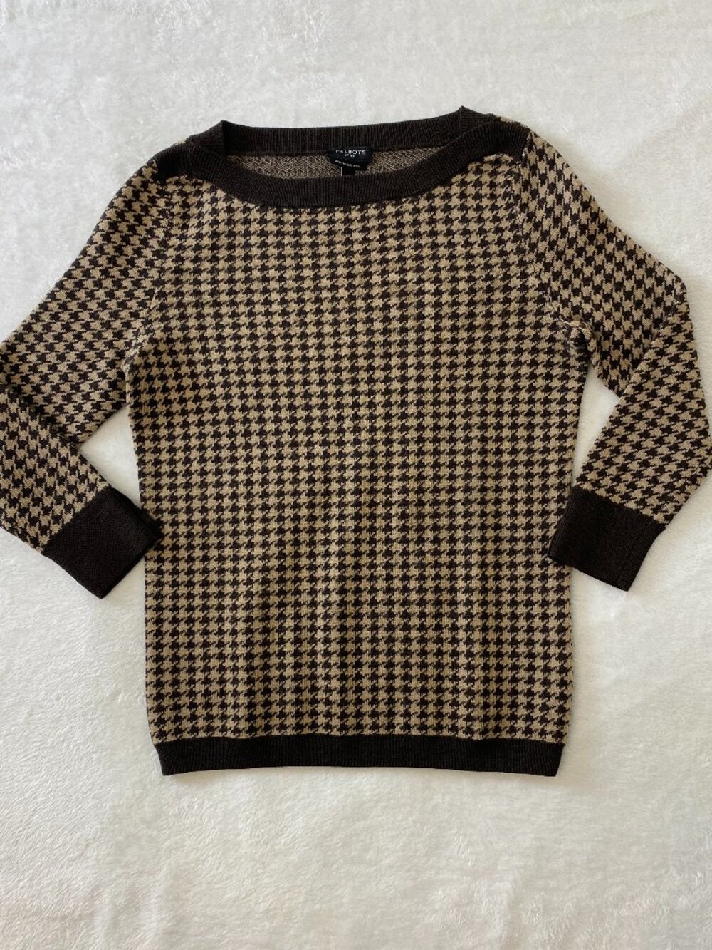 Talbots Petites Pure Merino Wool Patterned Sweater Size Small Academia Librarian